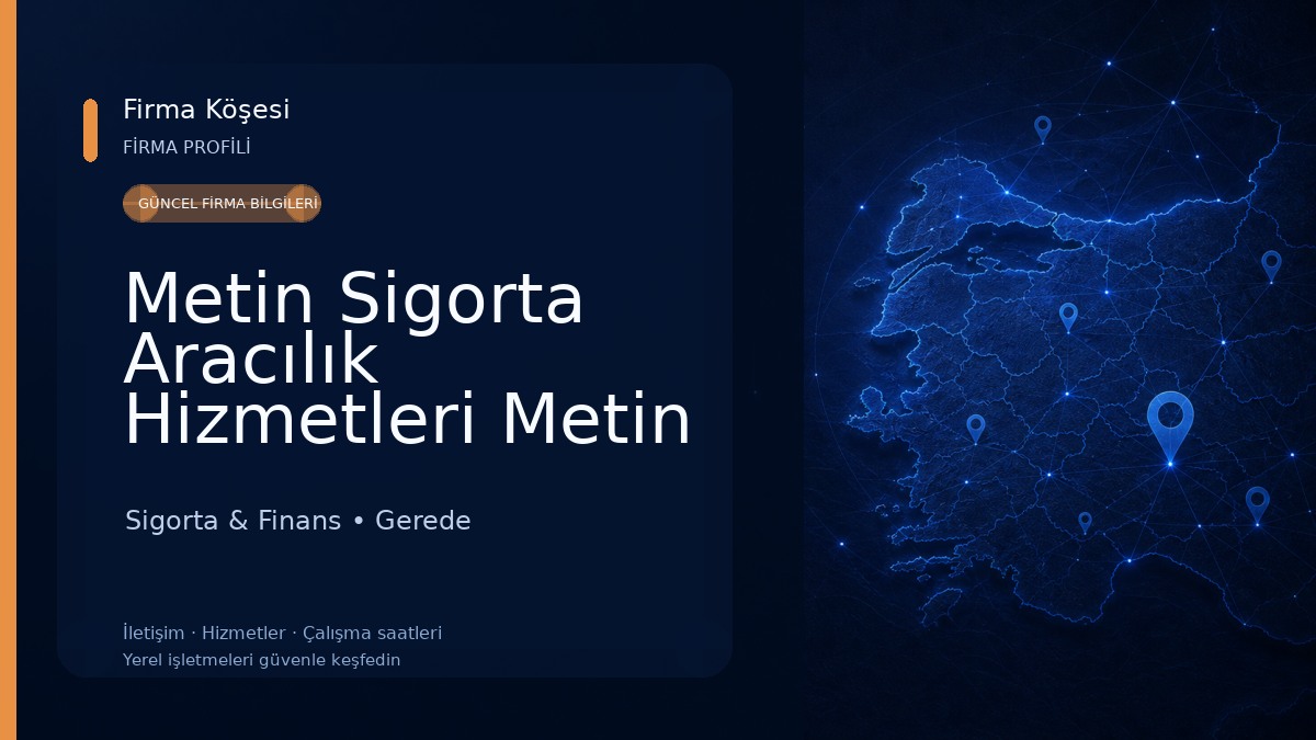 Metin Sigorta Aracılık Hizmetleri Metin KILINÇ Sigorta & Finans